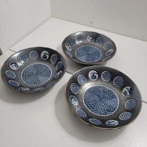 Three Kotobuki Shallow Bowls From Japan